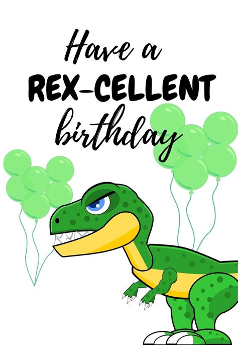 dinosaur birthday card printable customize  print