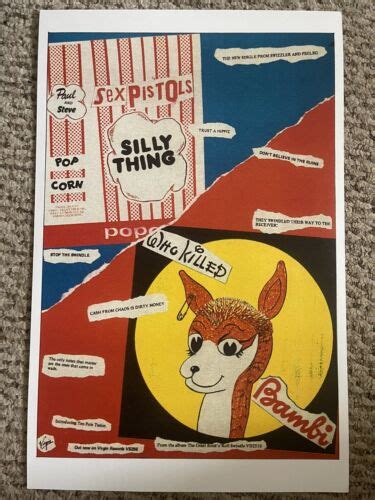 sex pistols silly thing who killed bambi poster 11 x 17 165 ebay