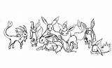 Eevee Coloring Pokemon Pages Evolutions Printable Flareon Vaporeon Umbreon Uncolored Cute Animals Sketch Cartoon Buttons Printouts Library Clipart Colouring Popular sketch template