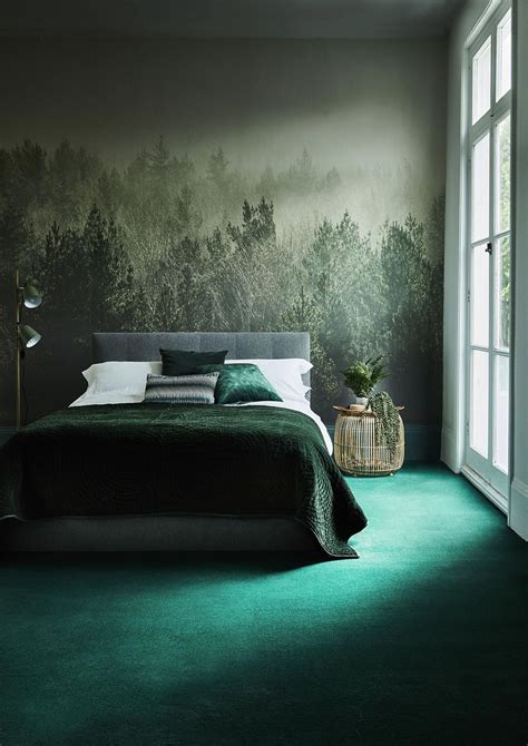 cool emerald green designs ideas  bedroom wall