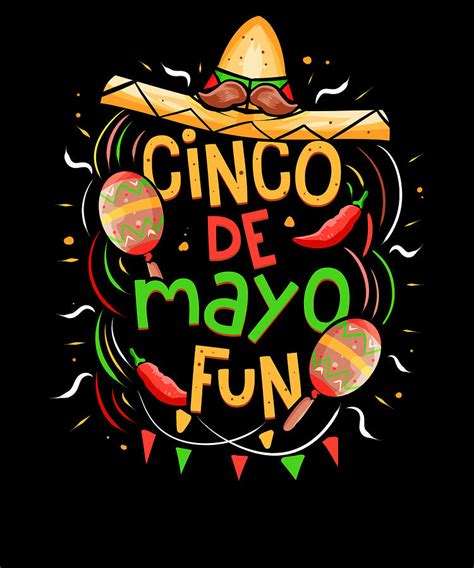 Cinco De Mayo Fun Sombrero And Maracas Drawing By Kanig Designs Fine