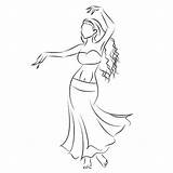 Belly Bailarina Bailando Danza Bailarinas Dancing Arabes Silueta Lapiz Drawon Arabic Bailar Skizzen Vientre Bauchtanz sketch template