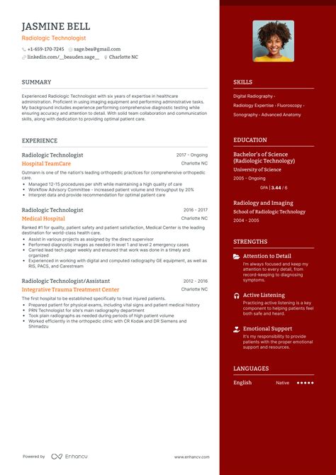 radiologic technologist resume examples guide