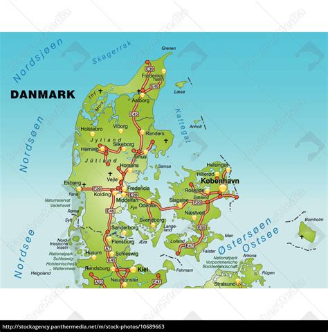 map  denmark  transport network royalty  image  panthermedia stock agency