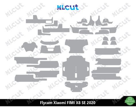flycam xiaomi fimi  se  drone skin template vector mobile laptop cut