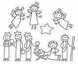 Nativity Scene Christmas Stick Clipart Figures Figure Drawing Coloring Pages Crib Animals Kids Lds Stickman Precious Moments Family Clip Simple sketch template