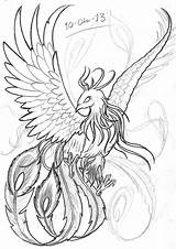 Fenix Draw Tattoos Realistic Boceto Fénix Trendy Aves Onpointtattoos sketch template