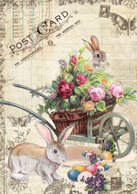 printable vintage easter bunny art artofit