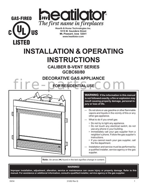 heatilator gcbc gcdc installation operating instructions manual manualzz