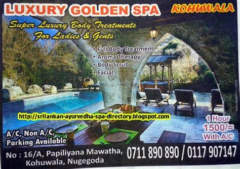 sri lanka massage places  ayurveda spas information directory