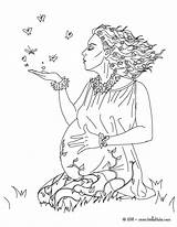 Gaia Goddess Greek Coloring Earth Pages Color Mother Mythology Pregnant Hellokids Book Desenho Print Da sketch template