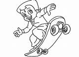 Coloring Pages Skateboard Hawk Bheem Chota Tony Tech Getdrawings Getcolorings Netart sketch template