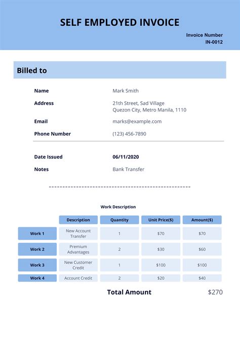 employed invoice template  templates jotform