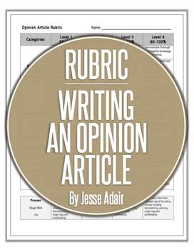 rubric writing  opinion article rubrics writing rubric book