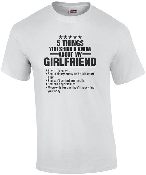 5 things you should know about my girlfriend funny t shirt