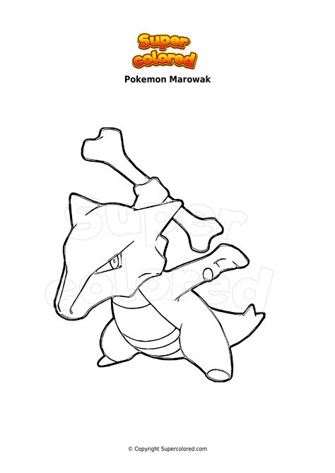 coloring page pokemon marowak supercoloredcom