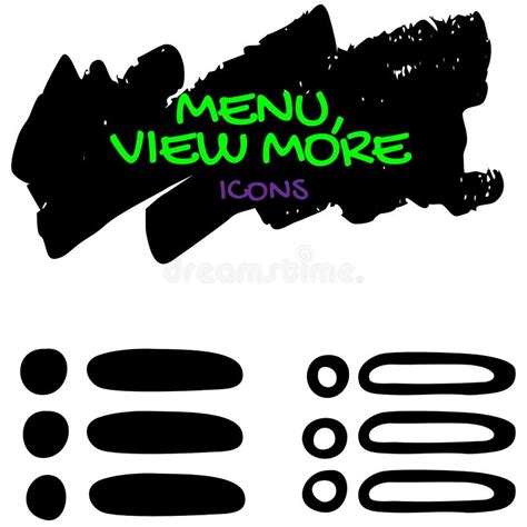 menu icons  web vector black  white background stock vector illustration  menu