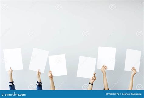 hands holding banners stock image image  placard holding