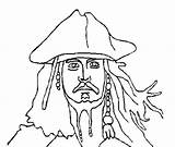 Jack Sparrow Coloring Pirates Caribbean Pages Face sketch template