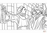 Coloring Luther Martin 95 Theses Pages Reformation Drawing Printable Protestant History sketch template