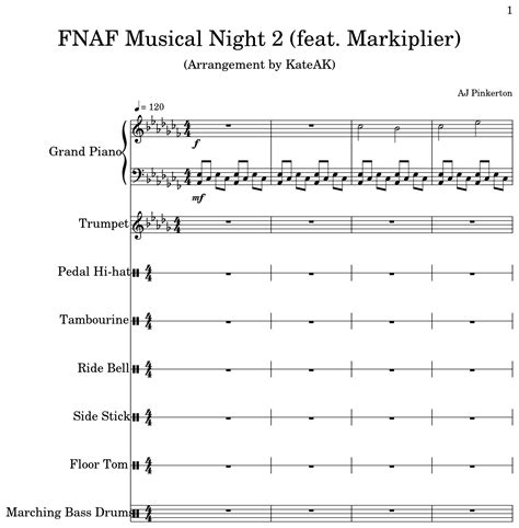 fnaf musical night 2 feat markiplier sheet music for piano