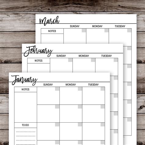 monthly planner printable etsy