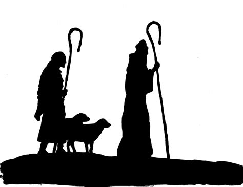nativity scene  depicted   black  white silhouetted