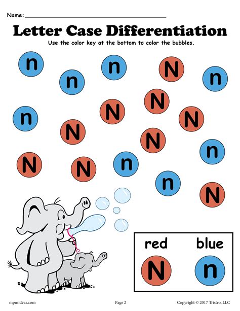 letter  worksheet   elephant  red blue dot dots
