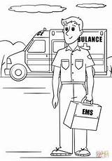 Paramedic Ambulance Ems Responder Colouring Zawody Pobarvanke Professions Kolorowanka Helpers Cartoons Drukuj Supercoloring sketch template
