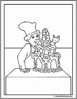 Cake Coloring Pages Chef Colorwithfuzzy sketch template