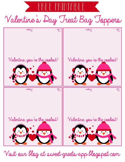 printable valentines day treat bag toppers valentines day
