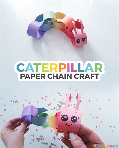 caterpillar paper chain construction paper crafts  kids day