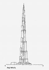 Burj Khalifa Skyscraper sketch template