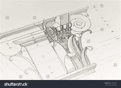 architectural drawing detail column stock photo  shutterstock