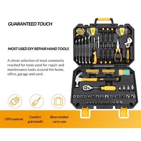 deko  pcs hand tool set general household hand tool kit  plastic toolbox storage case