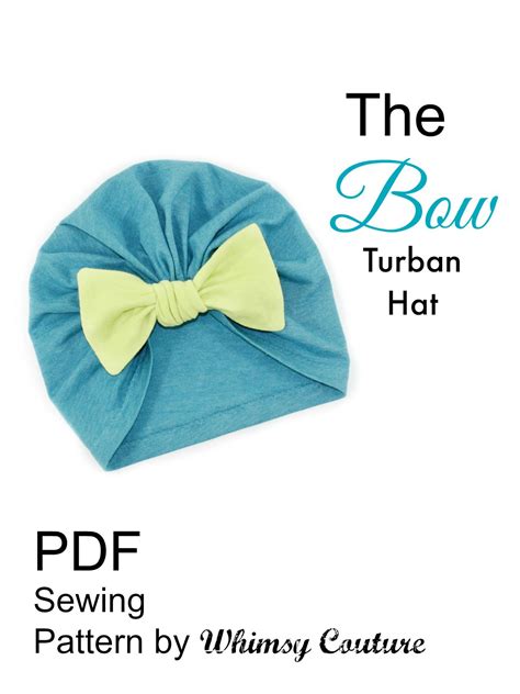 bow turban hat pattern whimsy couture sewing patterns products hat