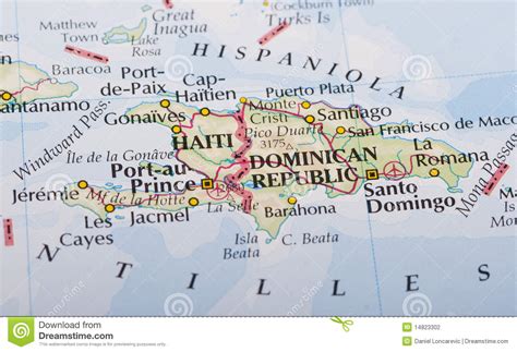 Carte Du Haïti Et De La République Dominicaine Photo Stock Image Du