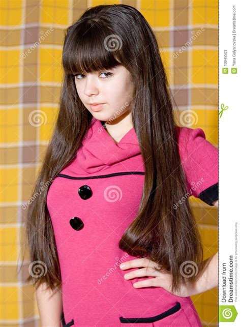 lovely teen girl in pink stock image image of color 13949503