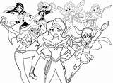 Coloring Dc Girls Superhero sketch template