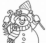 Scarf Snowman Coloring Pages Colorear Coloringcrew Christmas Template sketch template