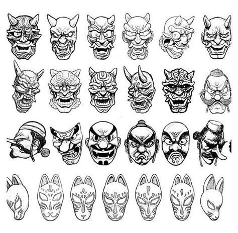 japanese demon mask japanese mask tattoo flash art tattoos tattoo design drawings tattoo