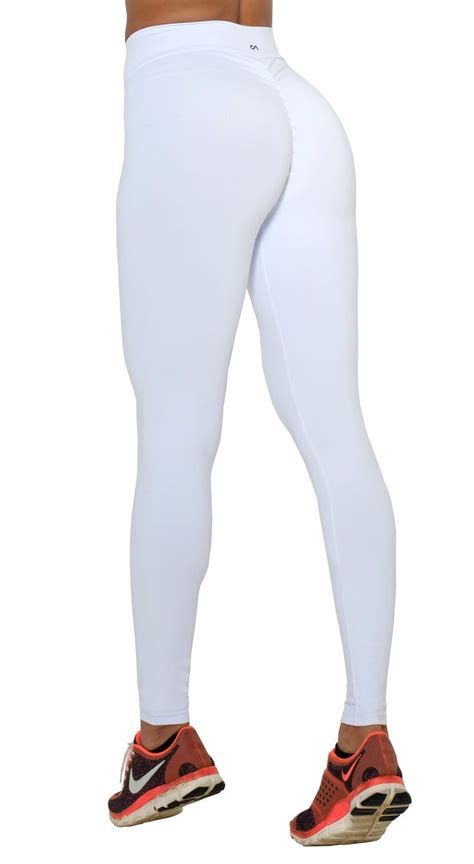 canoan brazilian workout legging scrunch booty lift compression white in 2019 leggings