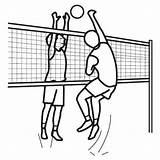 Volleyball Drawing Coloring Pages Color Playing Sketch Choose Board Play Clipartmag sketch template