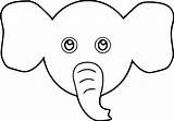 Elephant Coloring Face Cartoon Pages Mask Template Clipart Traceable Animal Clip Cute Baby Sheets Choose Board sketch template