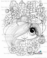 Besties Ville Hat Town Flower House Digi Stamp Instant Dolls Create Color Release April Mybestiesshop sketch template