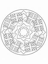 Mandala Christmas Coloring Pages Presents sketch template