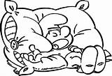 Coloring Pillow Sleepy Pages Smurf Color Wecoloringpage Choose Board sketch template