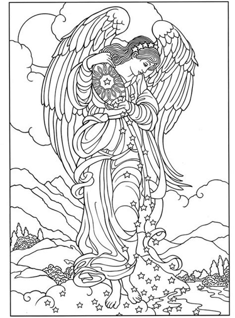 printable angel coloring pages  adults everfreecoloringcom