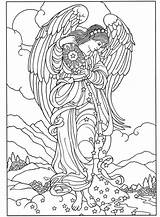 Angel Adults Coloring Pages Angels Printable Everfreecoloring sketch template