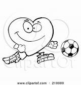 Soccer Heart Chasing Outline Player Coloring Ball Illustration Royalty Clipart Toon Hit Rf Regarding Notes sketch template